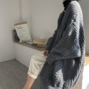 Retro Solid Color Long Knitted Sweater Jacket  Nhzn413024