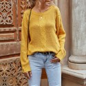 Casual Loose Round Neck Longsleeved Knitted Sweater  Nhzn413030