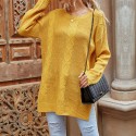 Casual Loose Round Neck Longsleeved Knitted Sweater  Nhzn413030