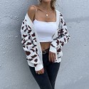 Leopard Print Knitted Sweater Jacket  Nhzn413033