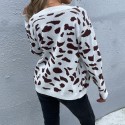 Leopard Print Knitted Sweater Jacket  Nhzn413033