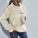 Solid Color High Neck Plush Bottoming Sweater  Nhzn413042