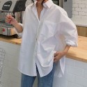 White Longsleeved Loose Shirt  Nhzn413049