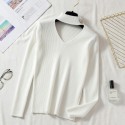 Simple Solid Color Pullover Halter Vneck Top Knitted Sweater Nhzn414757