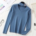 Simple Solid Color Pullover Halter Vneck Top Knitted Sweater Nhzn414757